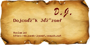Dojcsák József névjegykártya