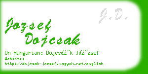 jozsef dojcsak business card